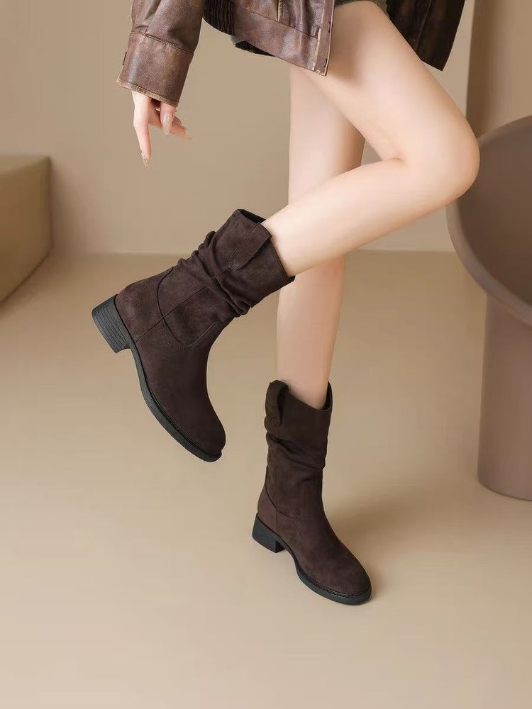 Women'S Fashion Korea - Botas de media caña con tacón
