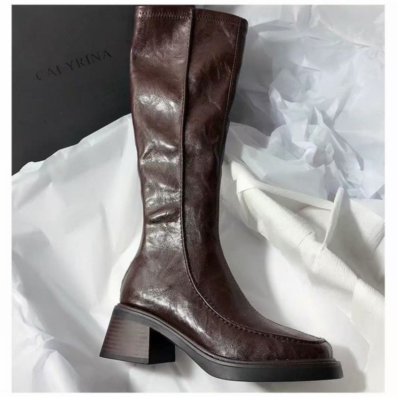 Bota Larga de Punta Redonda y  - Women'S Fashion Knee High Boots reseña y precio