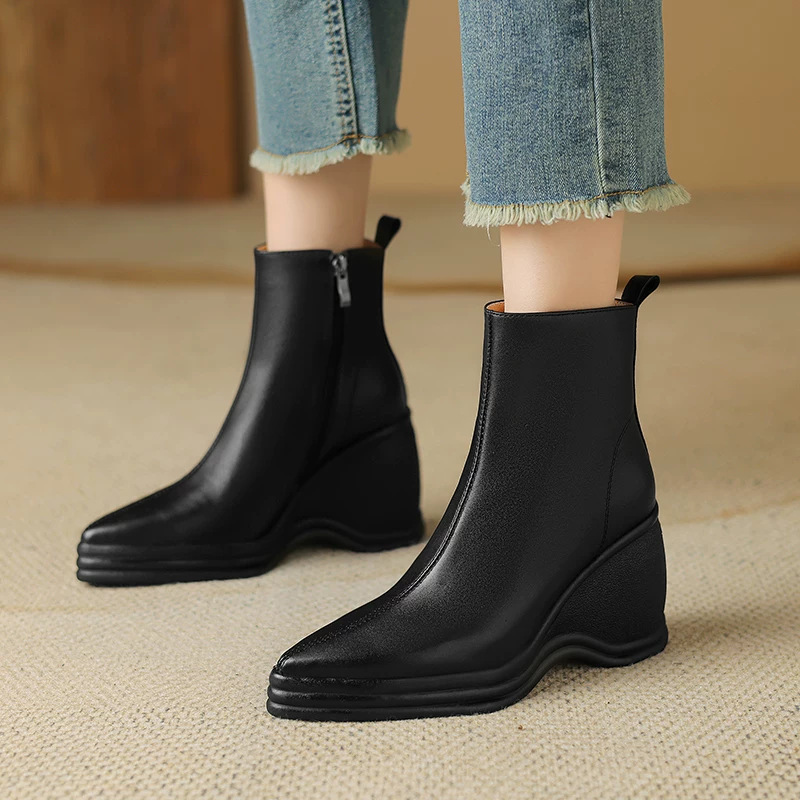 Botines de Plataforma con Tacó - Women'S Fashion Korea reseña y precio